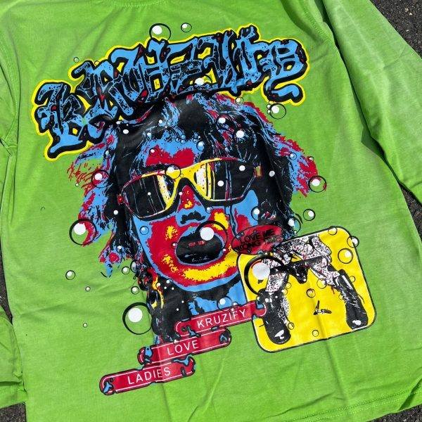 'Bubbles' Tee Lime Green