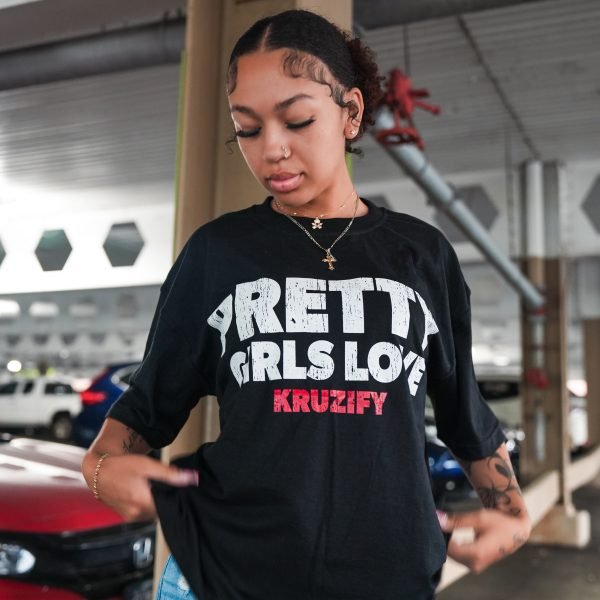 'PRETTY GIRLS LOVE KZFY' Tee Black