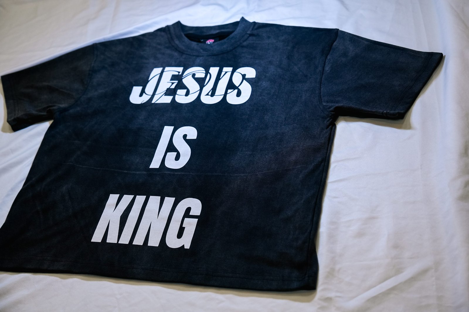 'JESUS IS KING' Tee Vintage Black